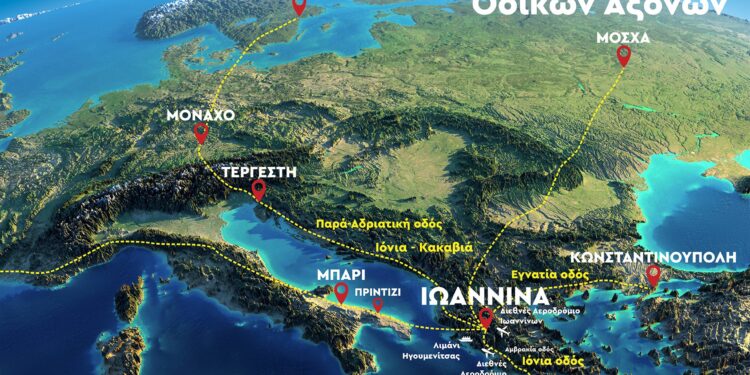 Tα Ιωάννινα στο σταυροδρόμι τριών διεθνών οδικών αξόνων