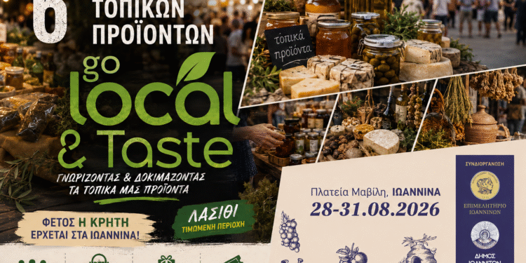 6η Έκθεση Τοπικών Προϊόντων «Go Local & Taste» από 28 έως 31 Αυγούστου  στην Πλατεία Μαβίλη
